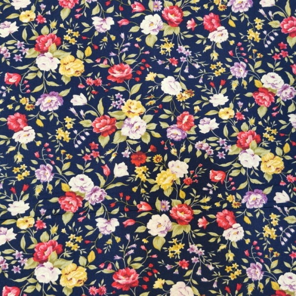 Floral Poplin Design 28 NAVY